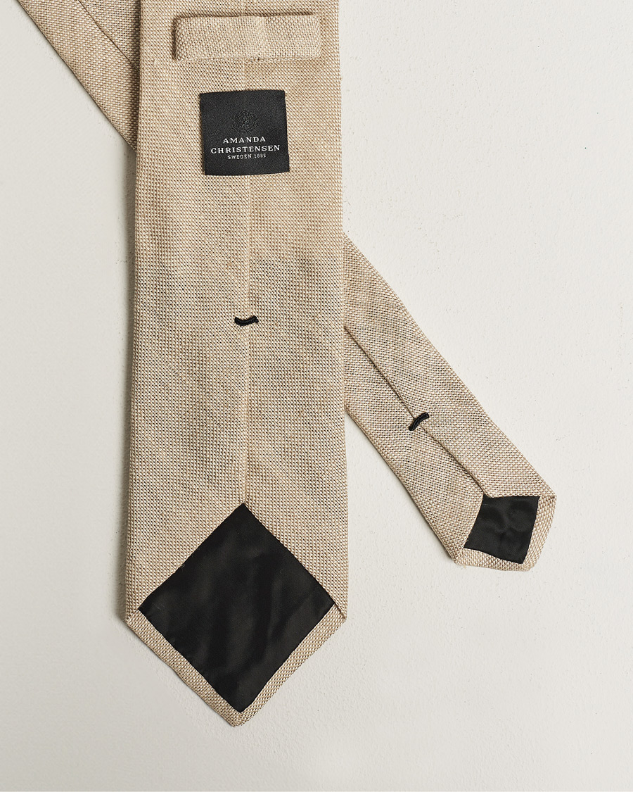 Uomini | Cravatte | Amanda Christensen | Amanda ChristensenHopsack Linen 8cm TieSand