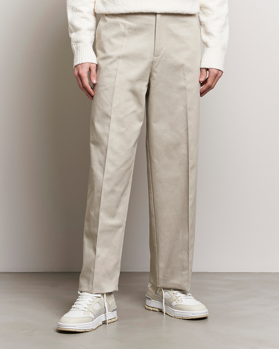 Uomini | Pantaloni | Axel Arigato | Serif Relaxed Fit Trousers Pale Beige