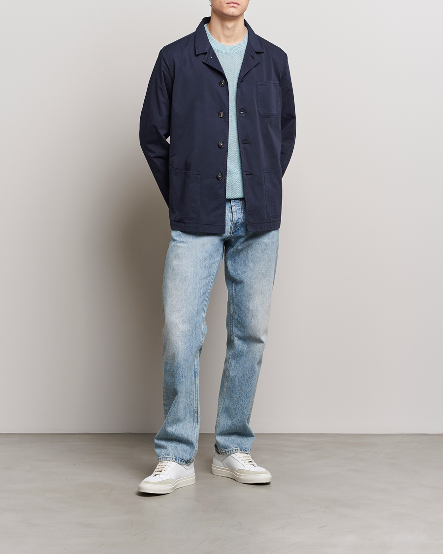 Uomini | Camicie | Massimo Alba | Florida Stone Washed Shirt Jacket Navy