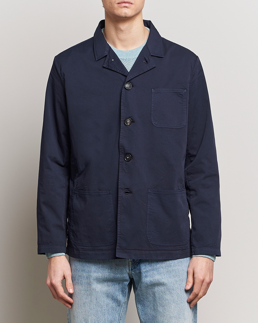 Uomini | Camicie | Massimo Alba | Florida Stone Washed Shirt Jacket Navy
