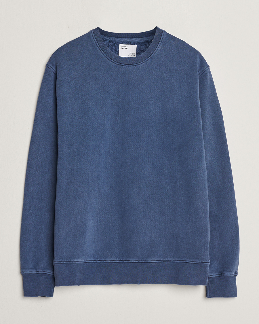 Uomini | Maglieria | Colorful Standard | Classic Organic Crew Neck Sweat Neptune Blue
