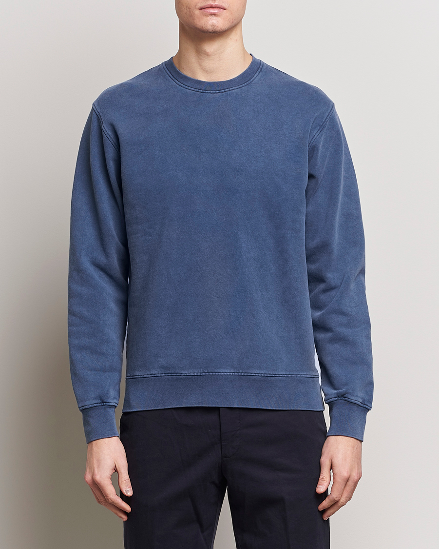 Uomini | Maglieria | Colorful Standard | Classic Organic Crew Neck Sweat Neptune Blue