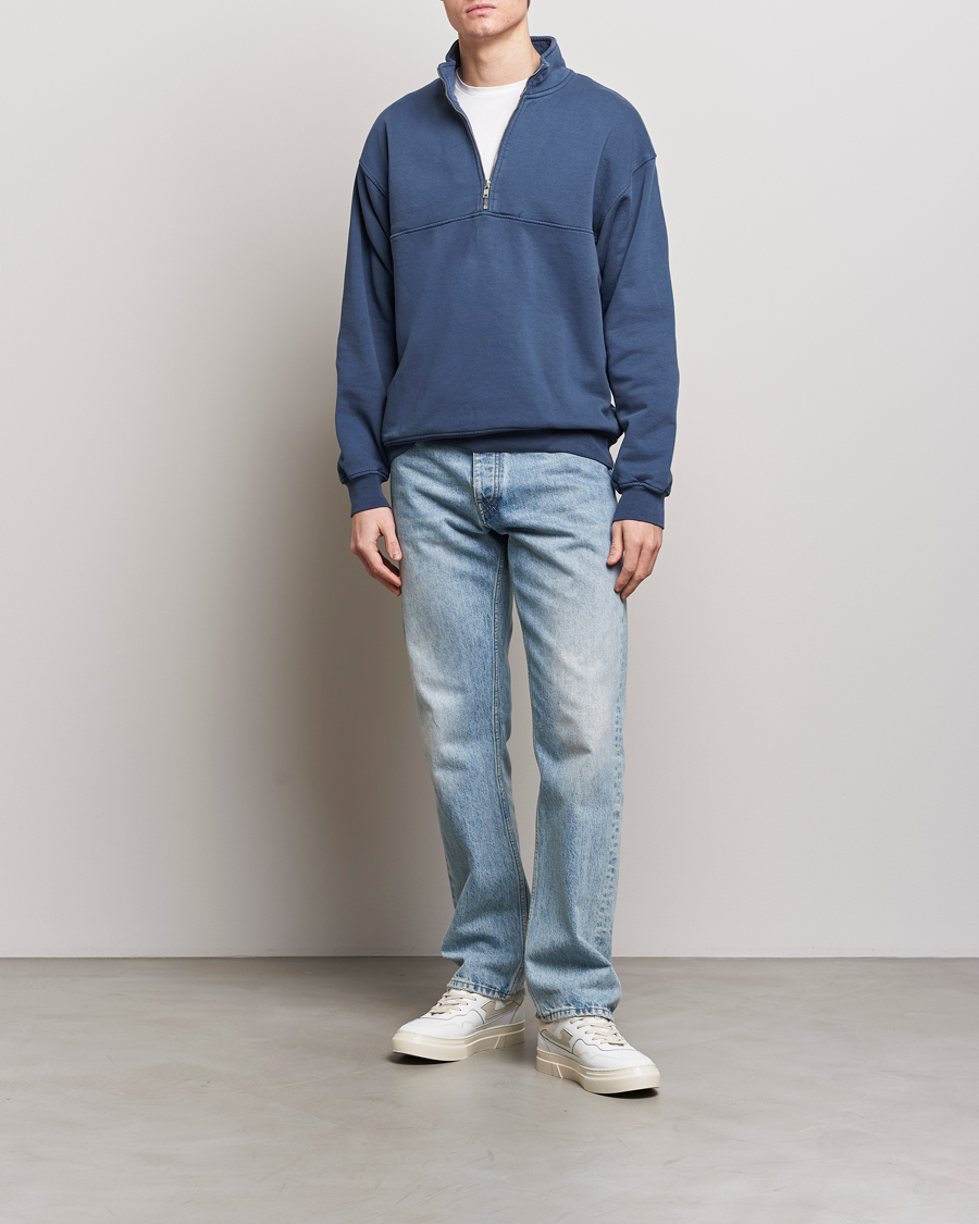 Uomini | Maglieria | Colorful Standard | Classic Organic Half-Zip Petrol Blue