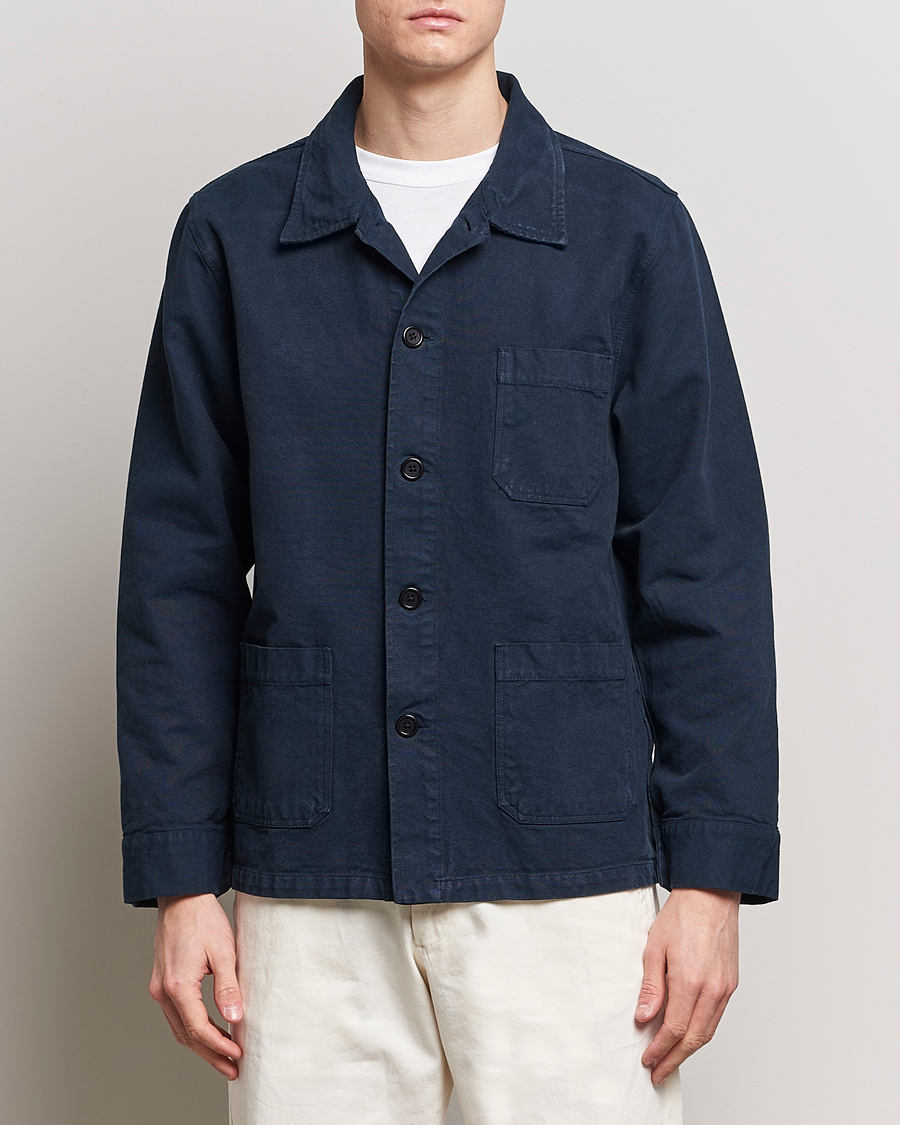 Uomini | Camicie | Colorful Standard | Organic Workwear Jacket Navy Blue
