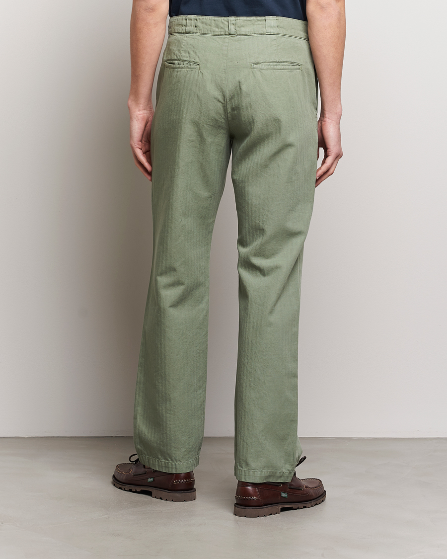 Uomini | Pantaloni | Aspesi | Cotton Herringbone Pants Sage