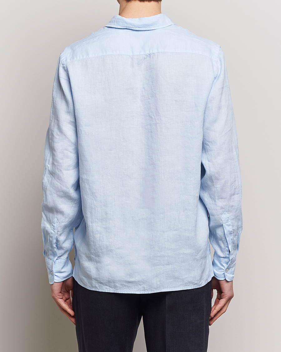 Uomini | Camicie | Aspesi | Linen Popover Shirt Light Blue