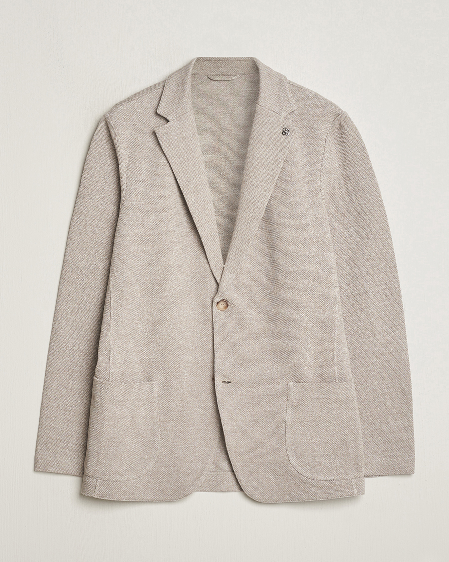 Uomini | Blazers | Gran Sasso | Structured Cotton/Linen Blazer Beige Melange