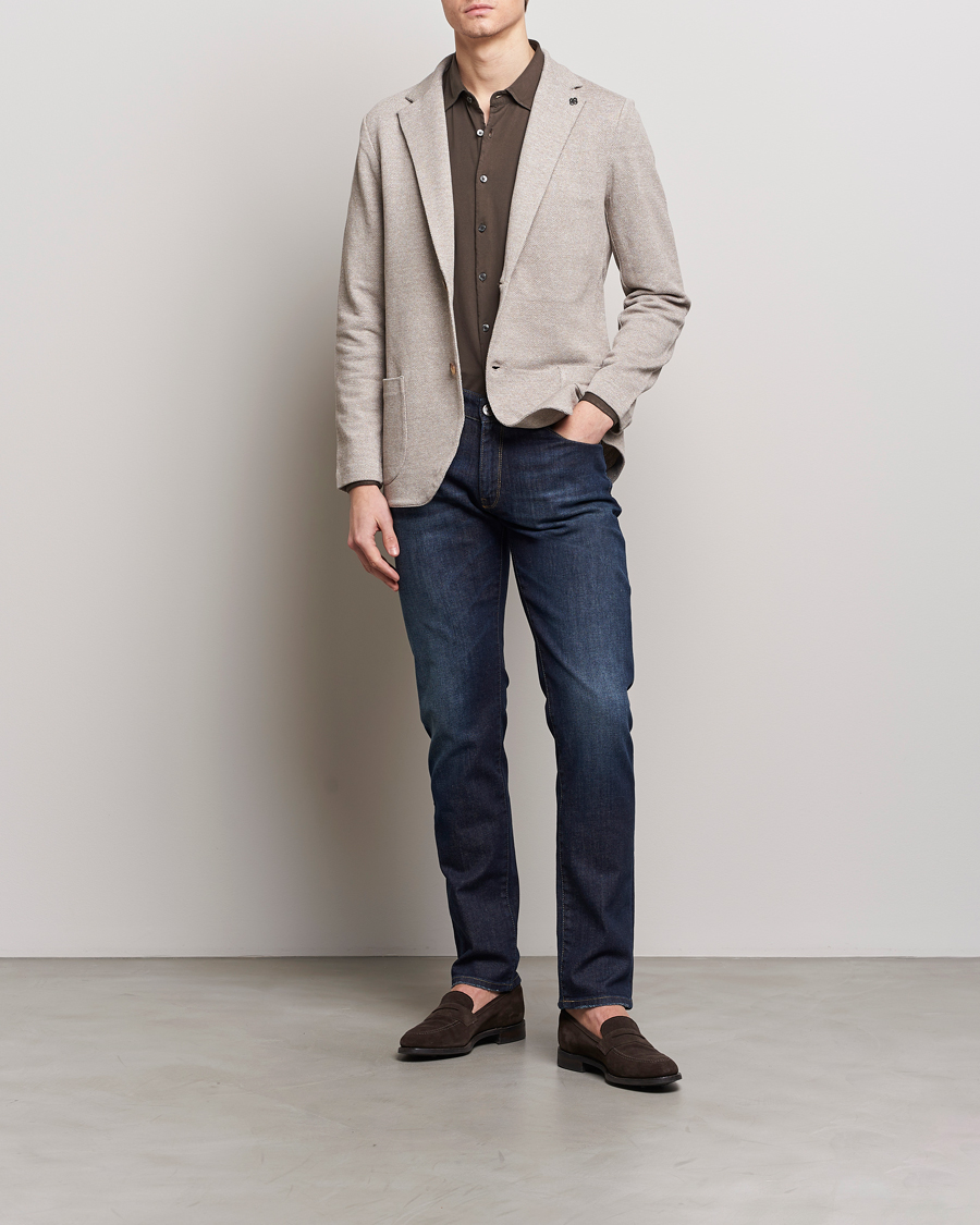 Uomini | Blazers | Gran Sasso | Structured Cotton/Linen Blazer Beige Melange