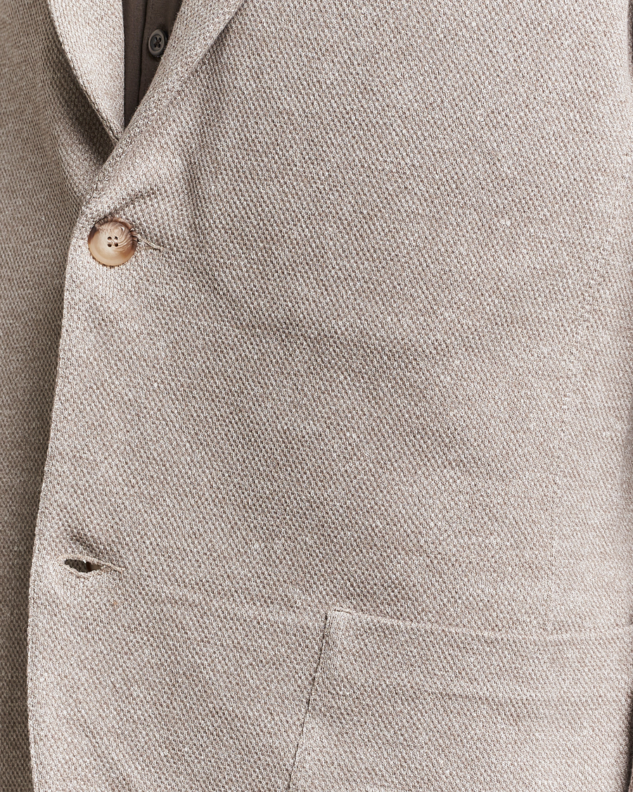 Uomini | Blazers | Gran Sasso | Structured Cotton/Linen Blazer Beige Melange