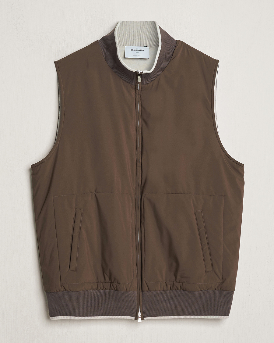 Uomini | Giacche | Gran Sasso | Nylon Light Padded Gilet Dark Brown