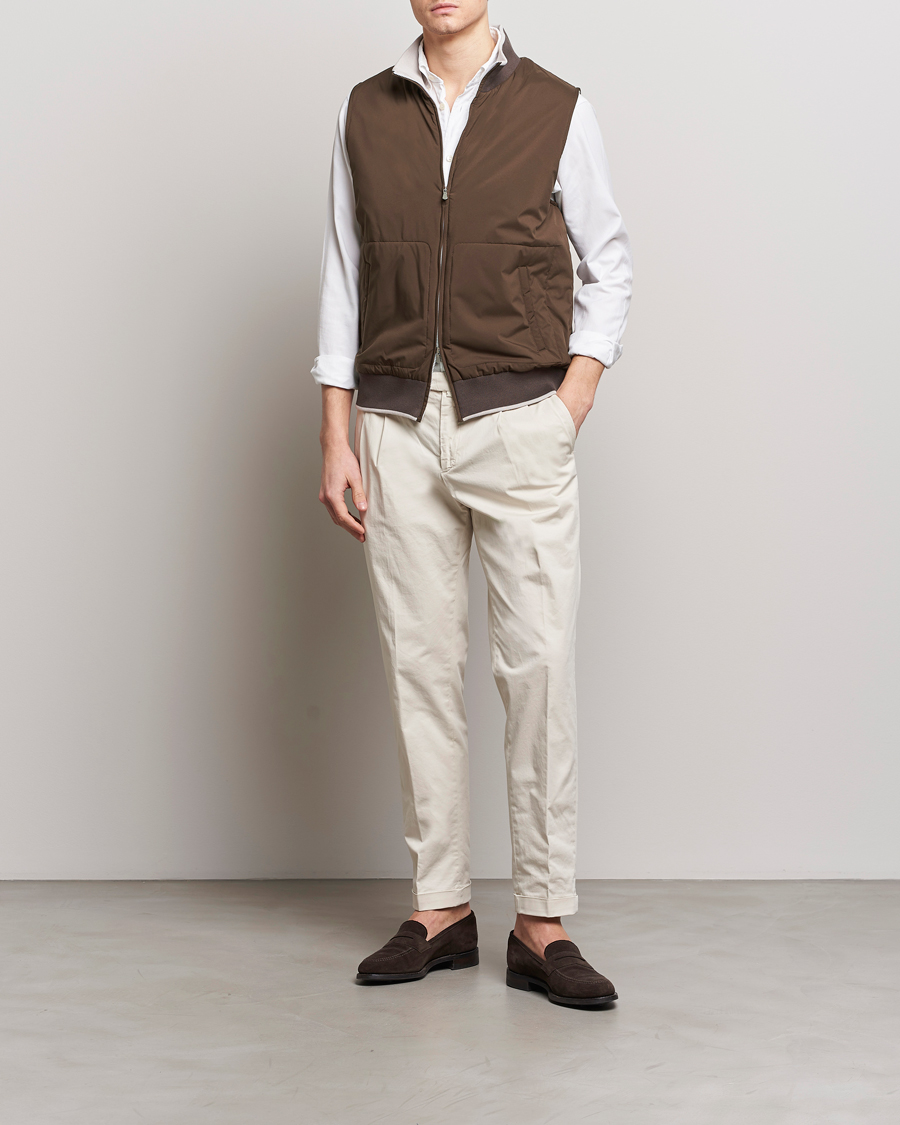 Uomini | Giacche | Gran Sasso | Nylon Light Padded Gilet Dark Brown