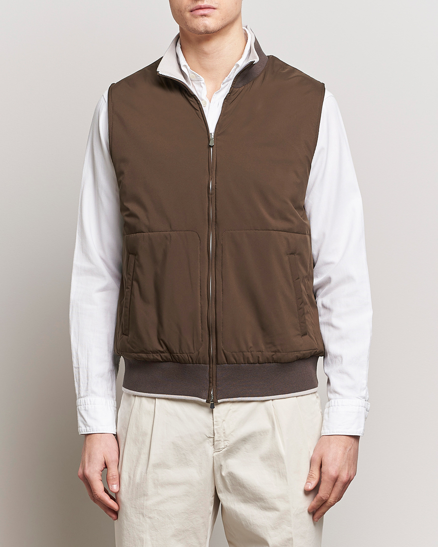 Uomini | Giacche | Gran Sasso | Nylon Light Padded Gilet Dark Brown