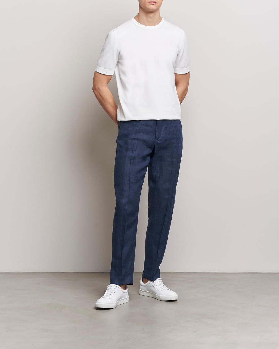 Uomini | T-shirt | Gran Sasso | Cotton Knitted Crew Neck T-Shirt White