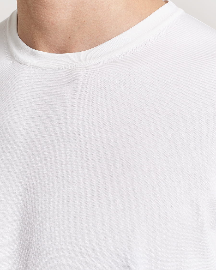 Uomini | T-shirt | Gran Sasso | Cotton Knitted Crew Neck T-Shirt White