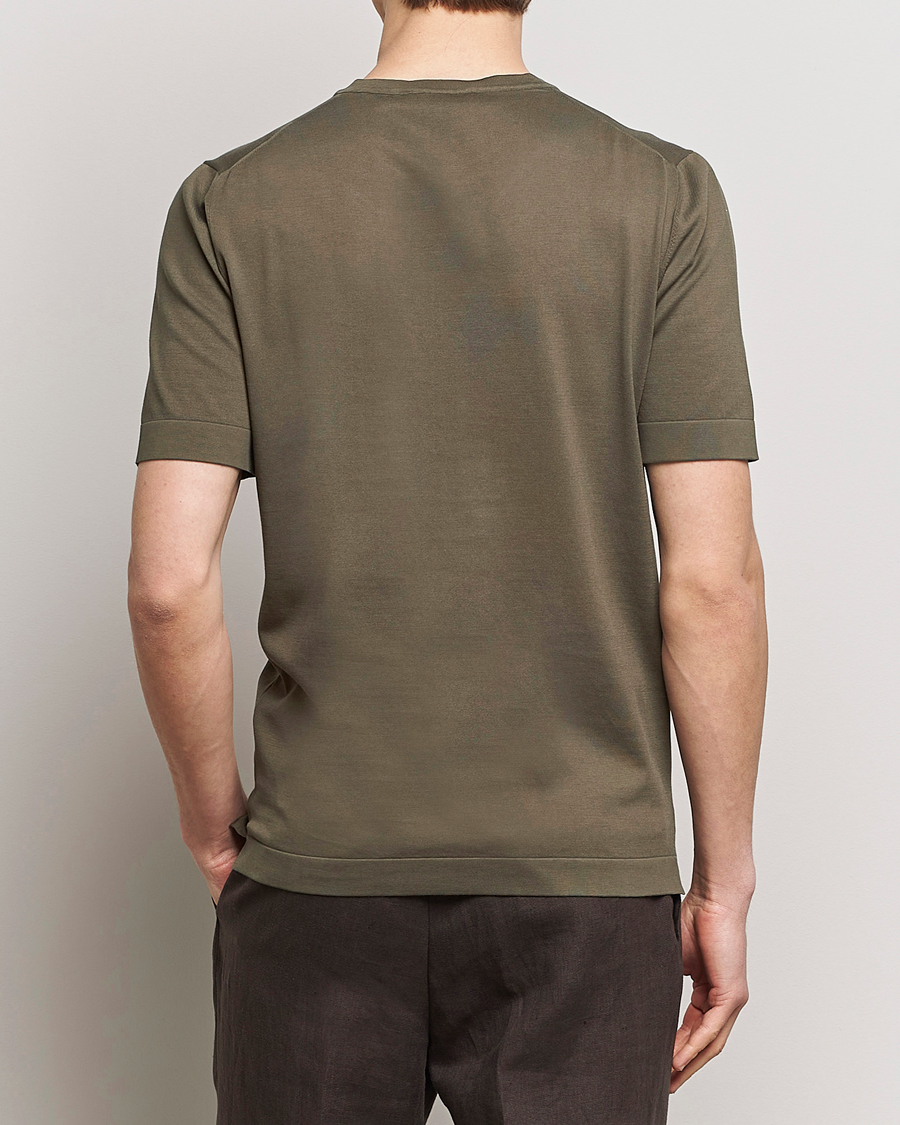 Uomini | T-shirt | Gran Sasso | Cotton Knitted Crew Neck T-Shirt Dark Brown
