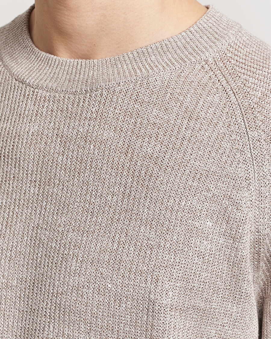 Uomini | T-shirt | Gran Sasso | Cotton Heavy Knitted Crew Neck T-Shirt Beige Melange