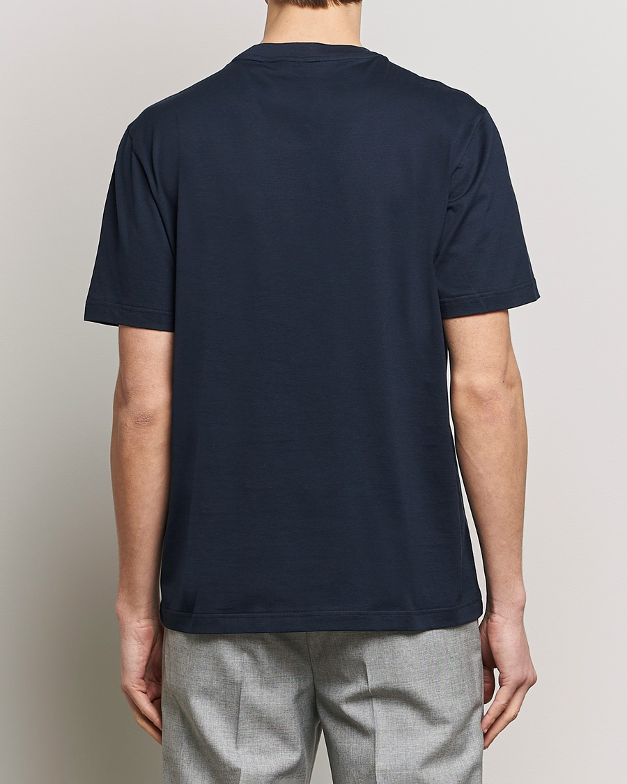 Uomini | T-shirt | Brioni | Short Sleeve Cotton T-Shirt Navy