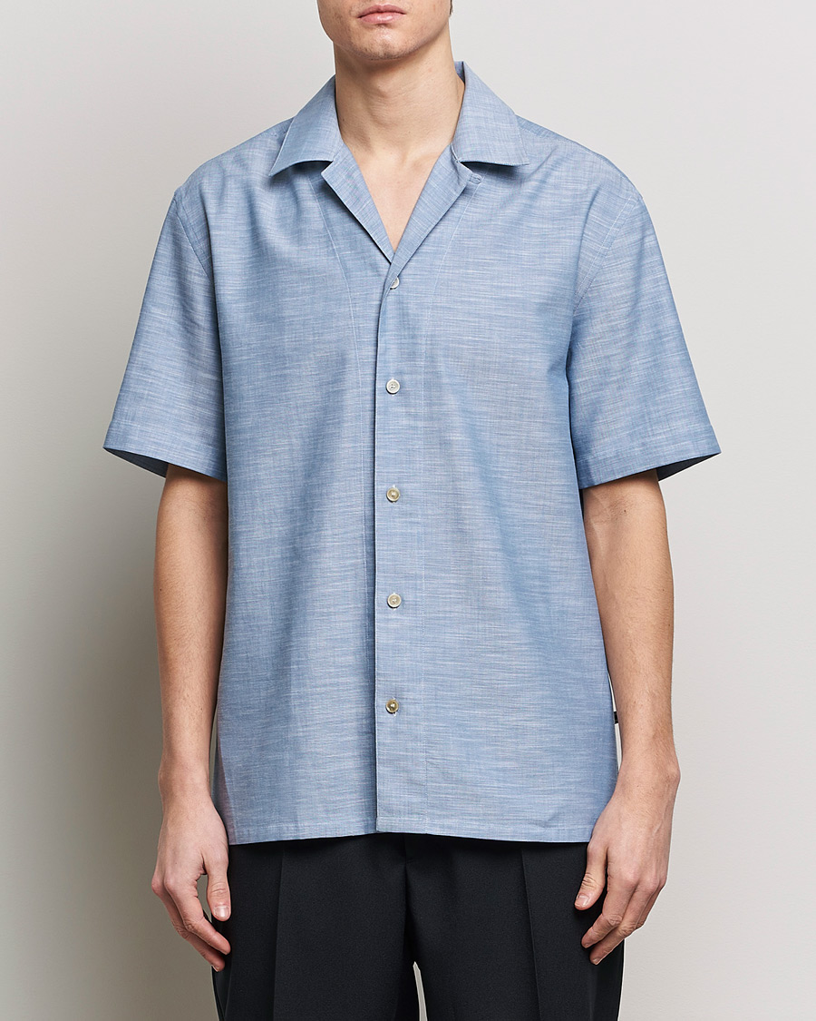 Uomini | Camicie | Brioni | Cotton Cuban Shirt Light Blue