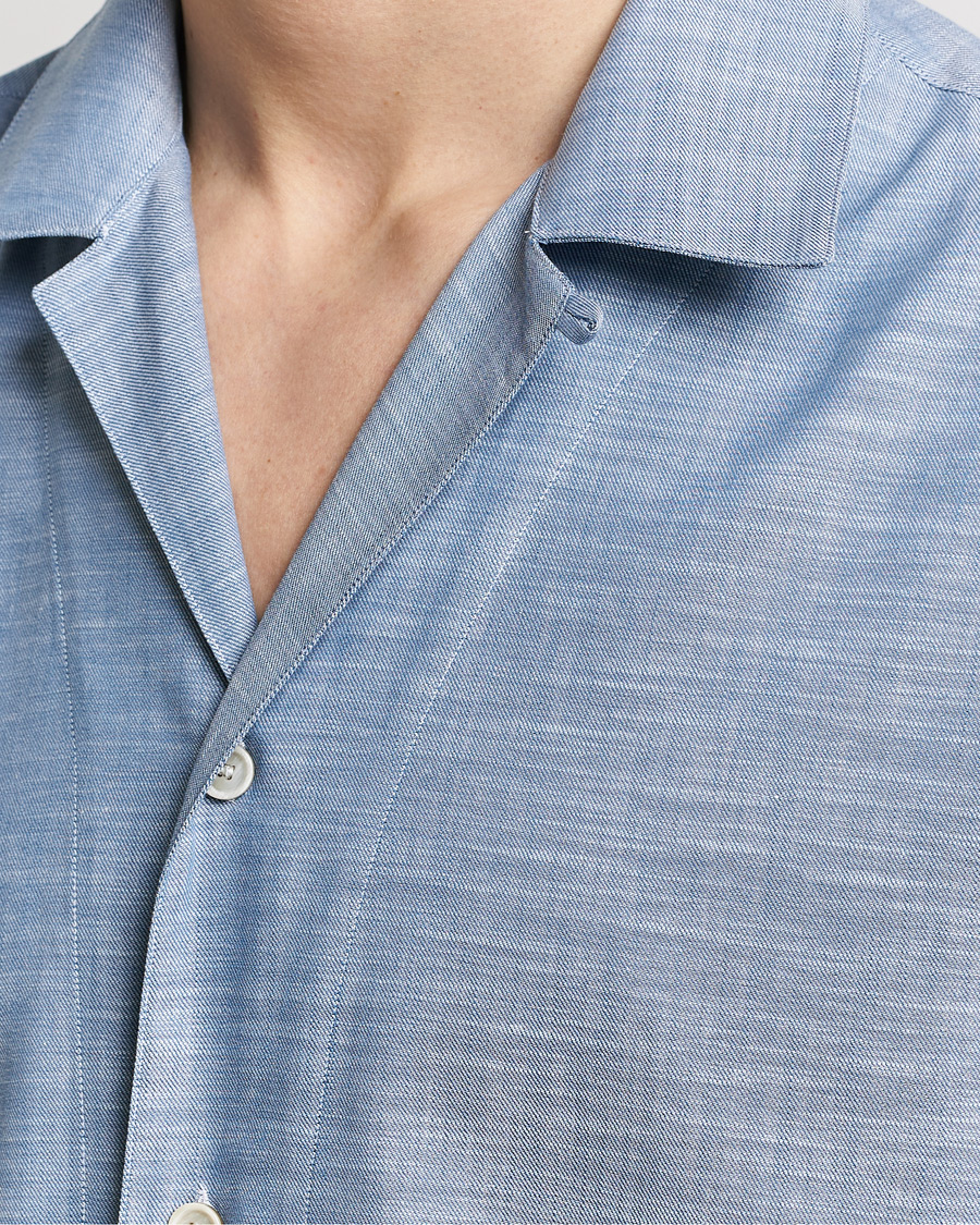 Uomini | Camicie | Brioni | Cotton Cuban Shirt Light Blue
