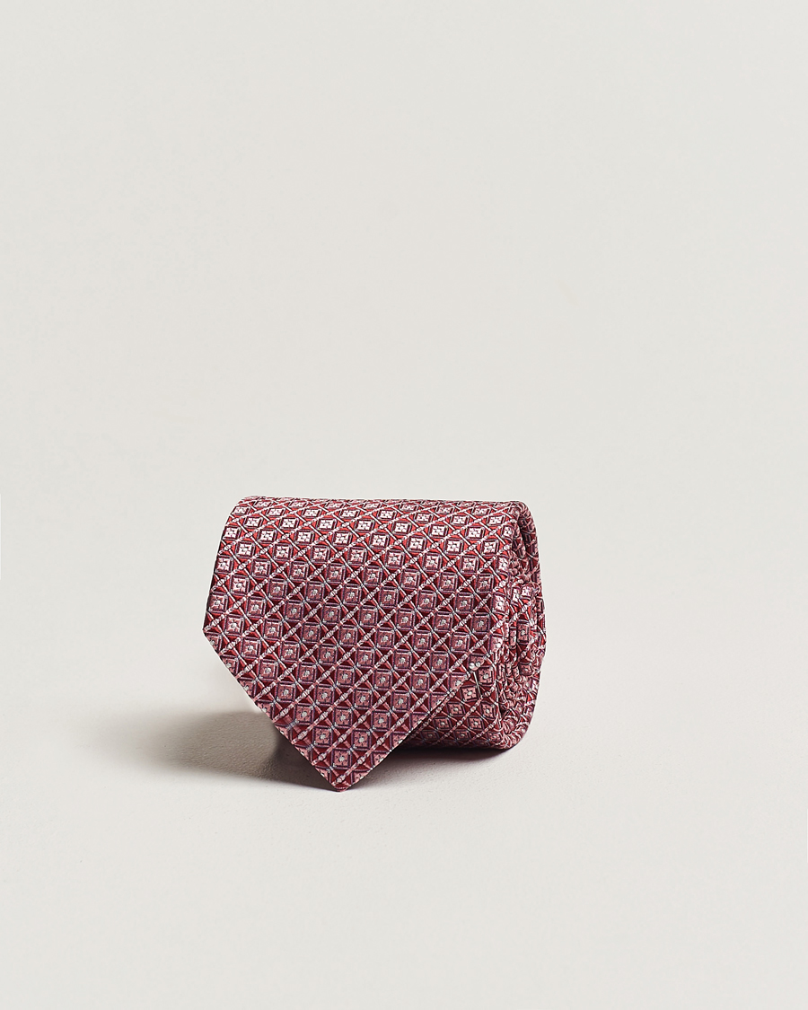 Uomini | Brioni Structured Silk Tie Dark Red | Brioni | Structured Silk Tie Dark Red