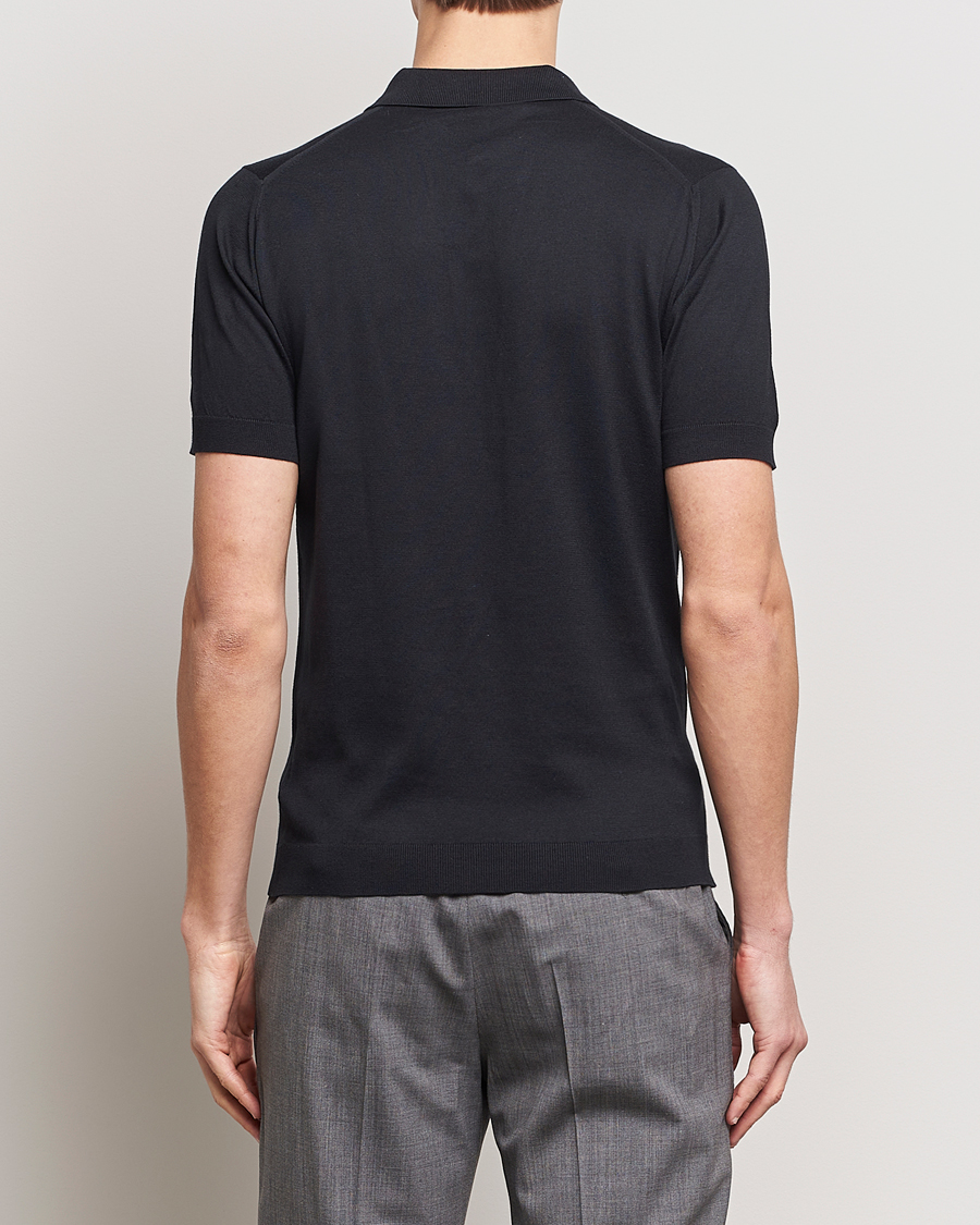 Uomini | Polo | John Smedley | Adrian Slim Fit Sea Island Polo Black