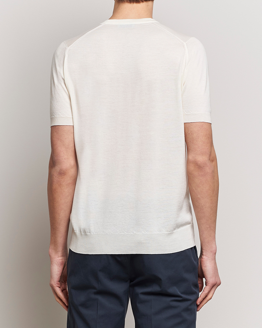 Uomini | T-shirt | John Smedley | Hilcote Wool/Sea Island Cotton T-Shirt Chalk White