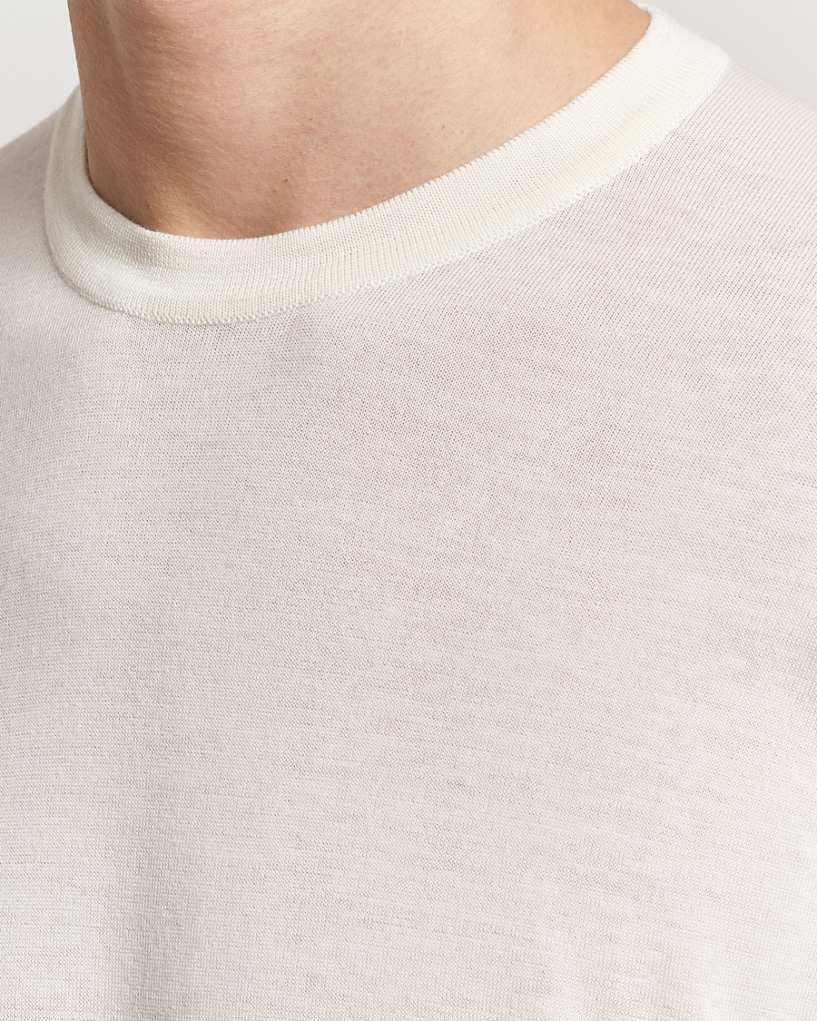 Uomini | T-shirt | John Smedley | Hilcote Wool/Sea Island Cotton T-Shirt Chalk White