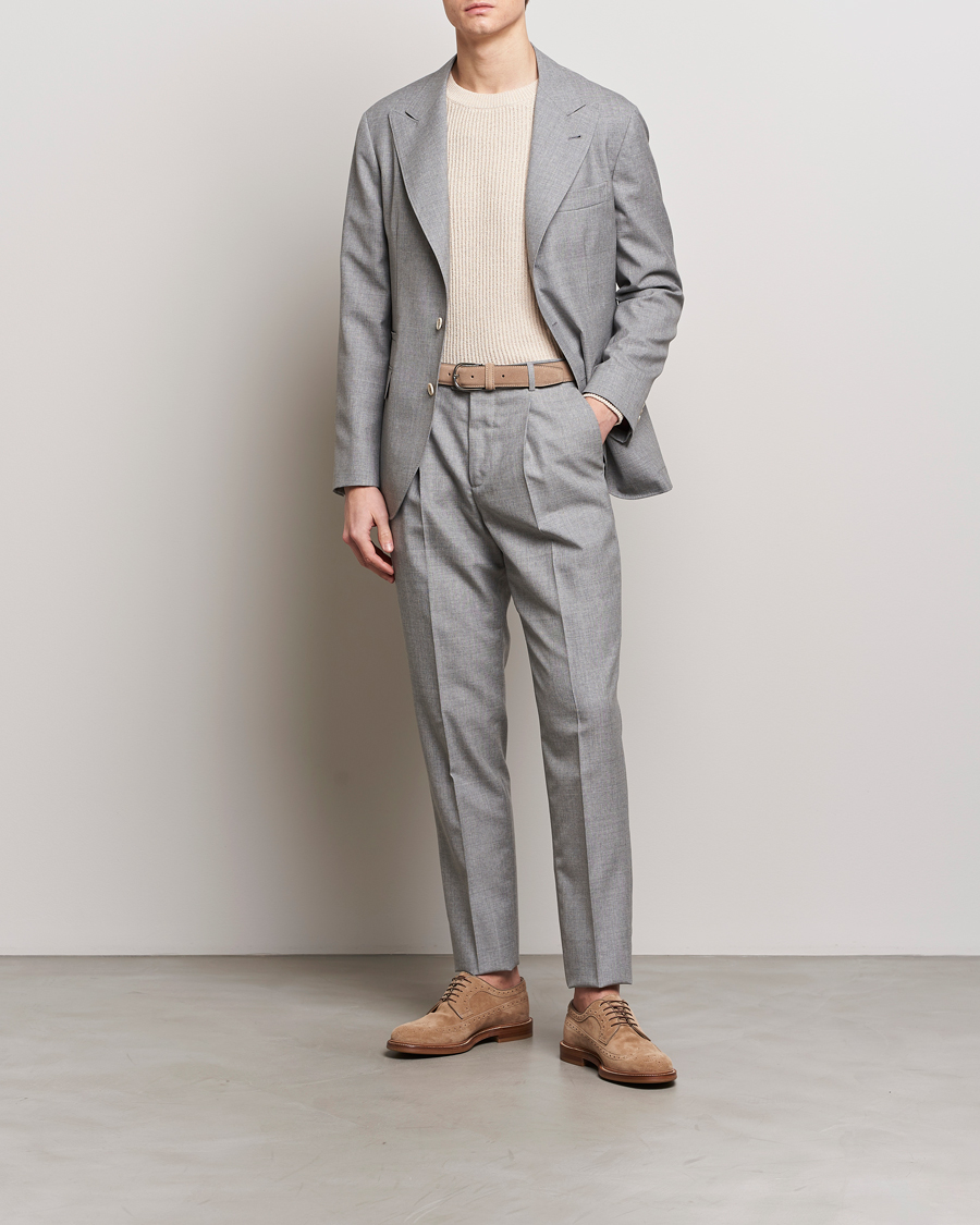 Uomini | Blazers | Brunello Cucinelli | Peak Lapel Wool Blazer Light Grey