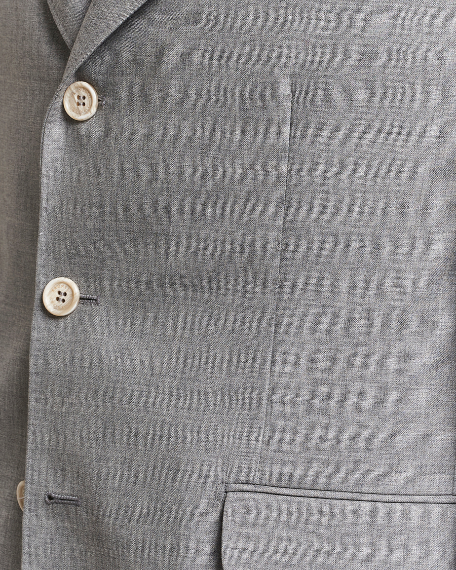 Uomini | Blazers | Brunello Cucinelli | Peak Lapel Wool Blazer Light Grey