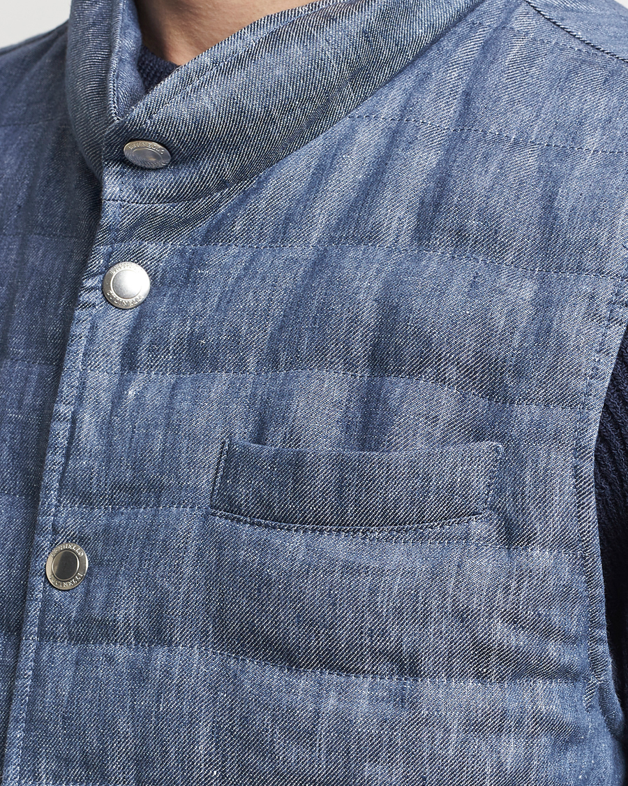 Uomini | Giacche | Brunello Cucinelli | Linen Gilet Light Blue