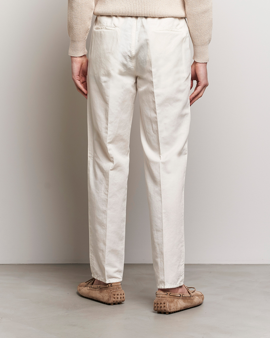 Uomini | Pantaloni | Brunello Cucinelli | Cotton/Linen Drawstring Pants Off White