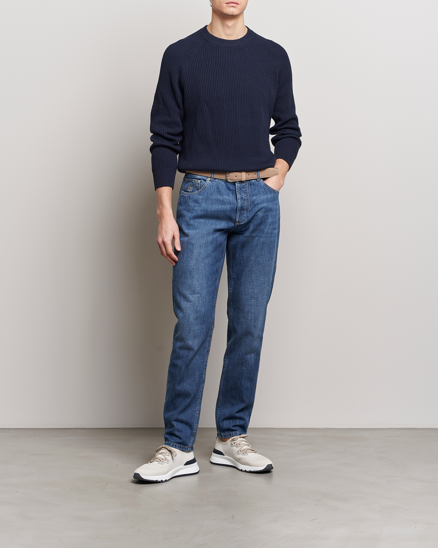 Uomini | Pantaloni | Brunello Cucinelli | Traditional Fit Jeans Dark Blue Wash
