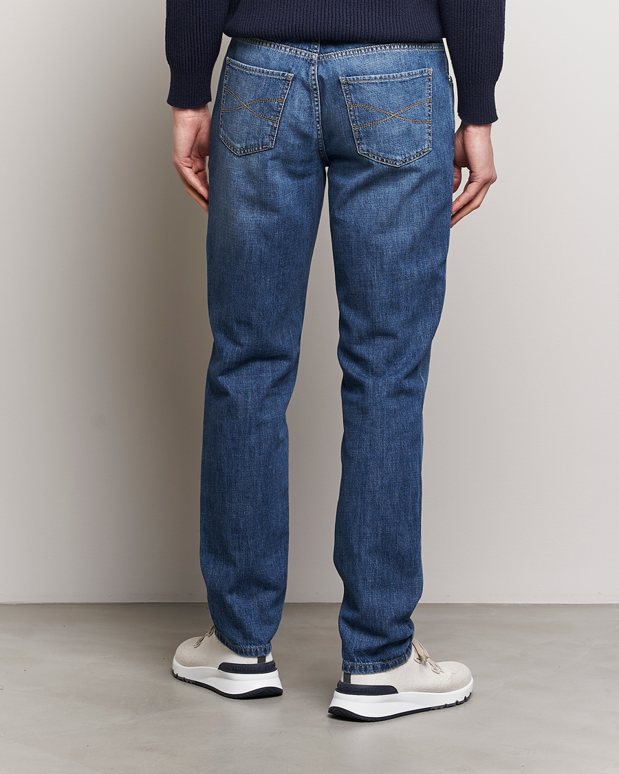 Uomini | Pantaloni | Brunello Cucinelli | Traditional Fit Jeans Dark Blue Wash