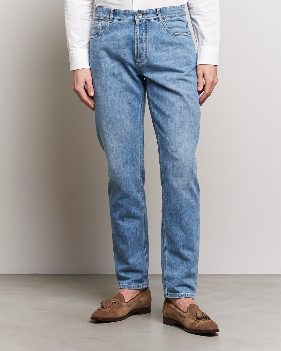Uomini | Jeans | Brunello Cucinelli | Traditional Fit Jeans Blue Wash