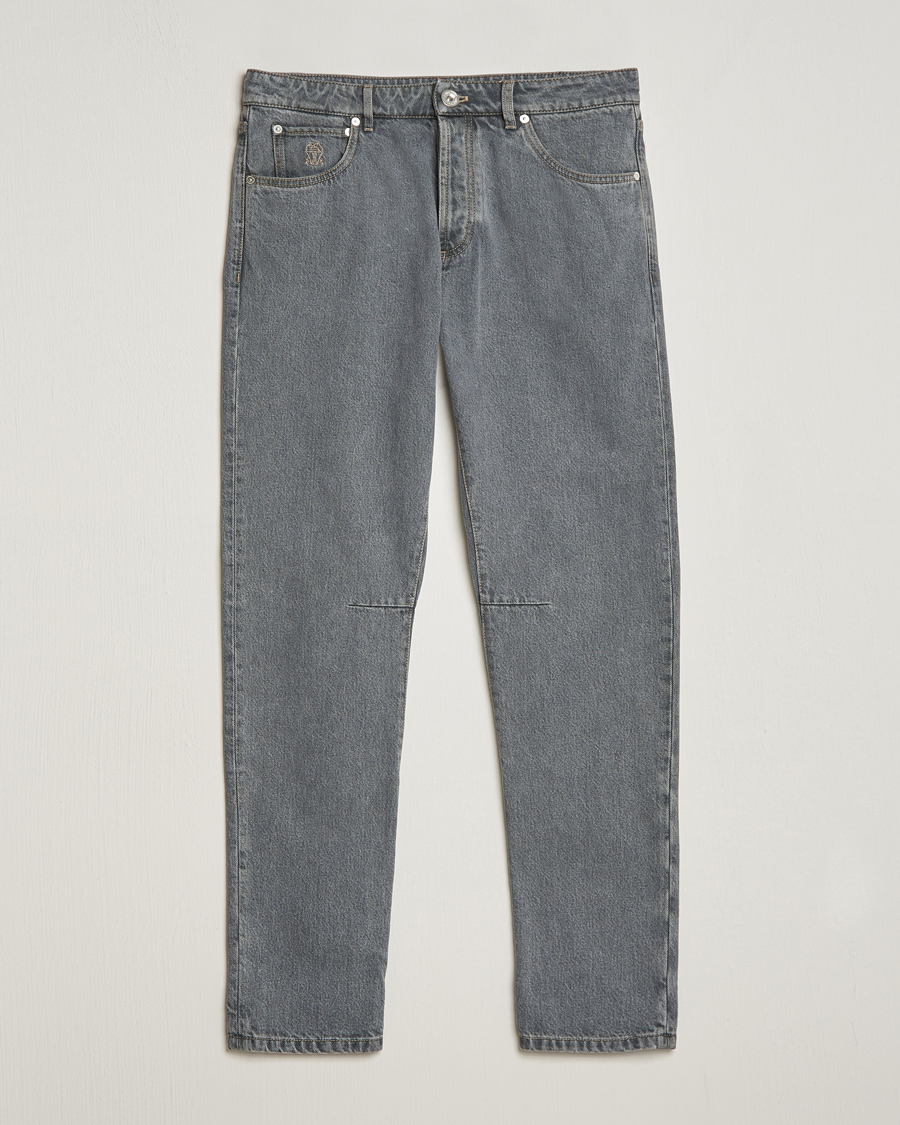 Uomini | Jeans | Brunello Cucinelli | Leisure Fit Jeans Grey Wash