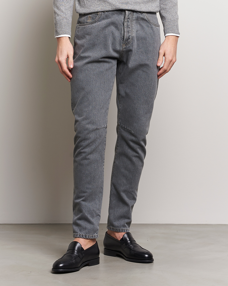 Uomini | Jeans | Brunello Cucinelli | Leisure Fit Jeans Grey Wash