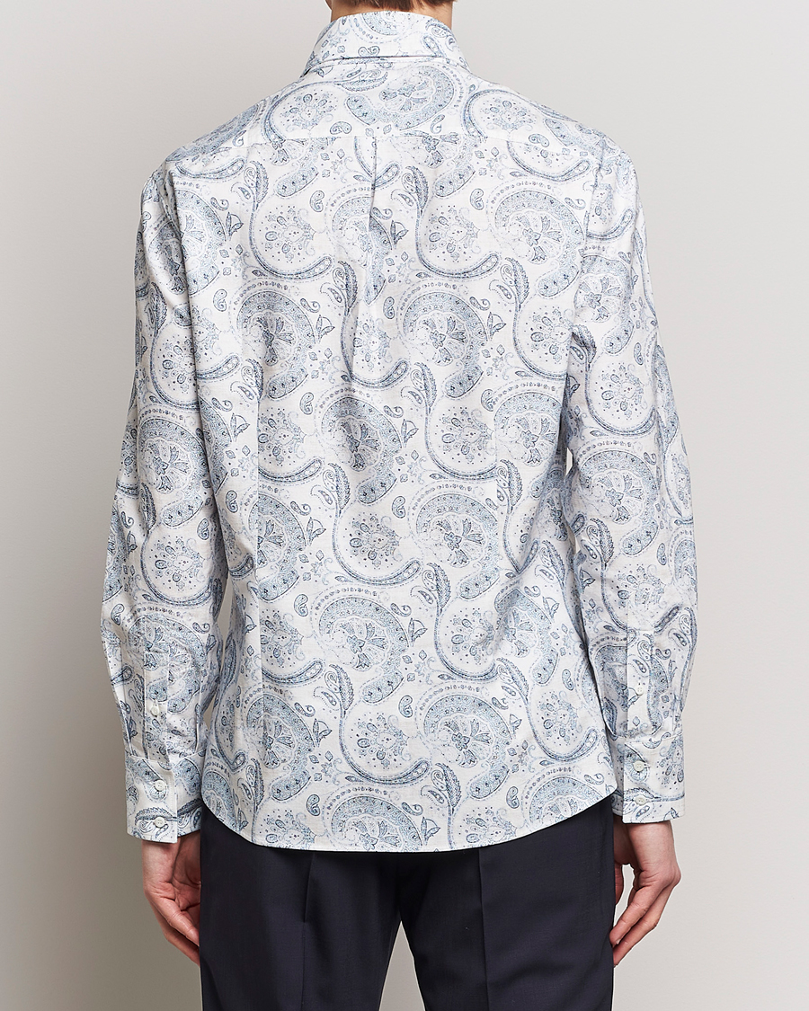 Uomini | Camicie | Brunello Cucinelli | Slim Fit Paisley Shirt Light Blue