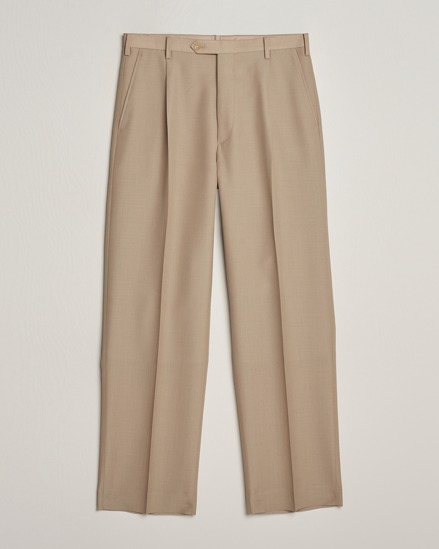 Uomini | Pantaloni | Auralee | Tropical Wool/Mohair Slacks Beige