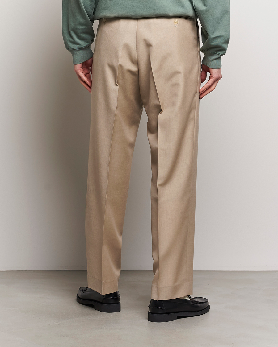 Uomini | Pantaloni | Auralee | Tropical Wool/Mohair Slacks Beige