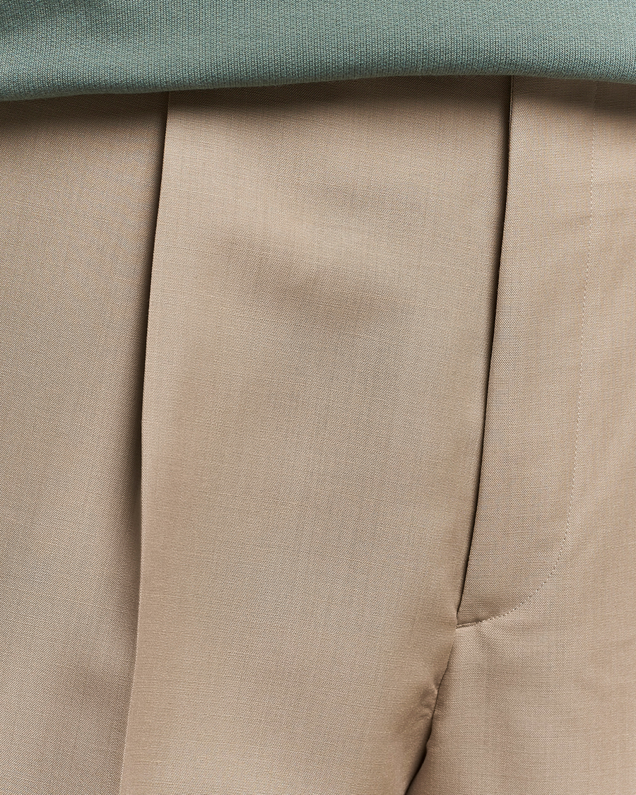 Uomini | Pantaloni | Auralee | Tropical Wool/Mohair Slacks Beige