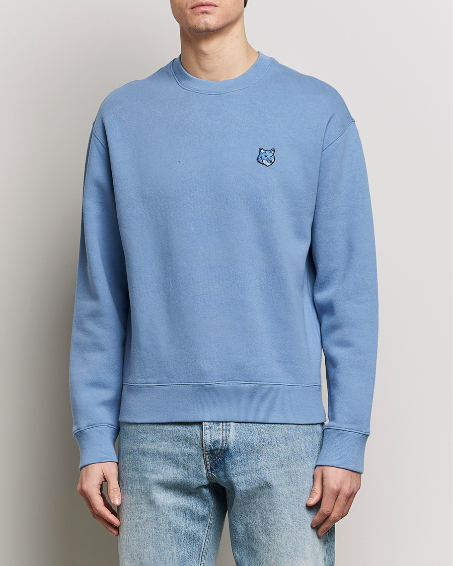 Uomini | Maglieria | Maison Kitsuné | Tonal Fox Head Sweatshirt Hampton Blue
