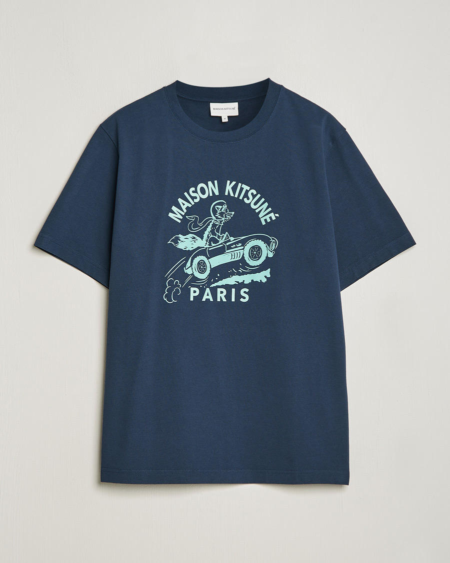Uomini | T-shirt | Maison Kitsuné | Racing Fox T-Shirt Ink Blue