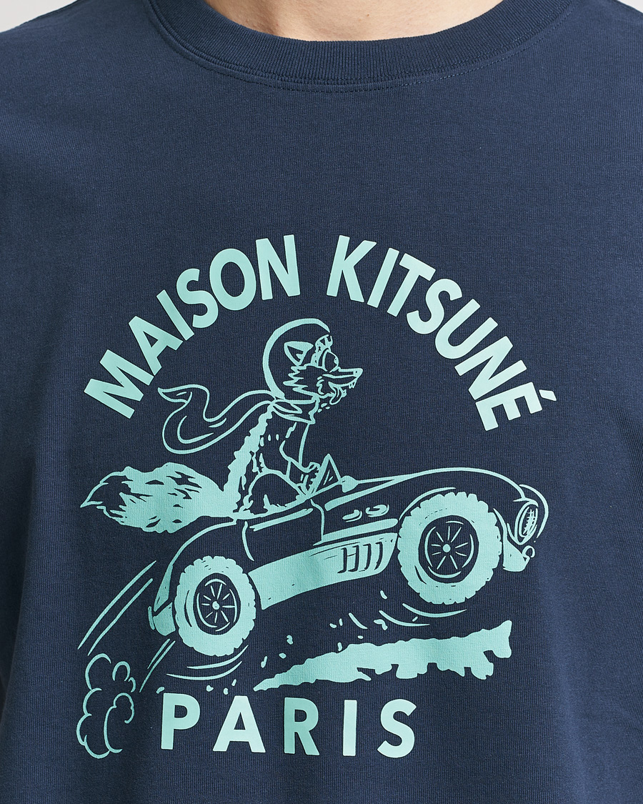 Uomini | T-shirt | Maison Kitsuné | Racing Fox T-Shirt Ink Blue