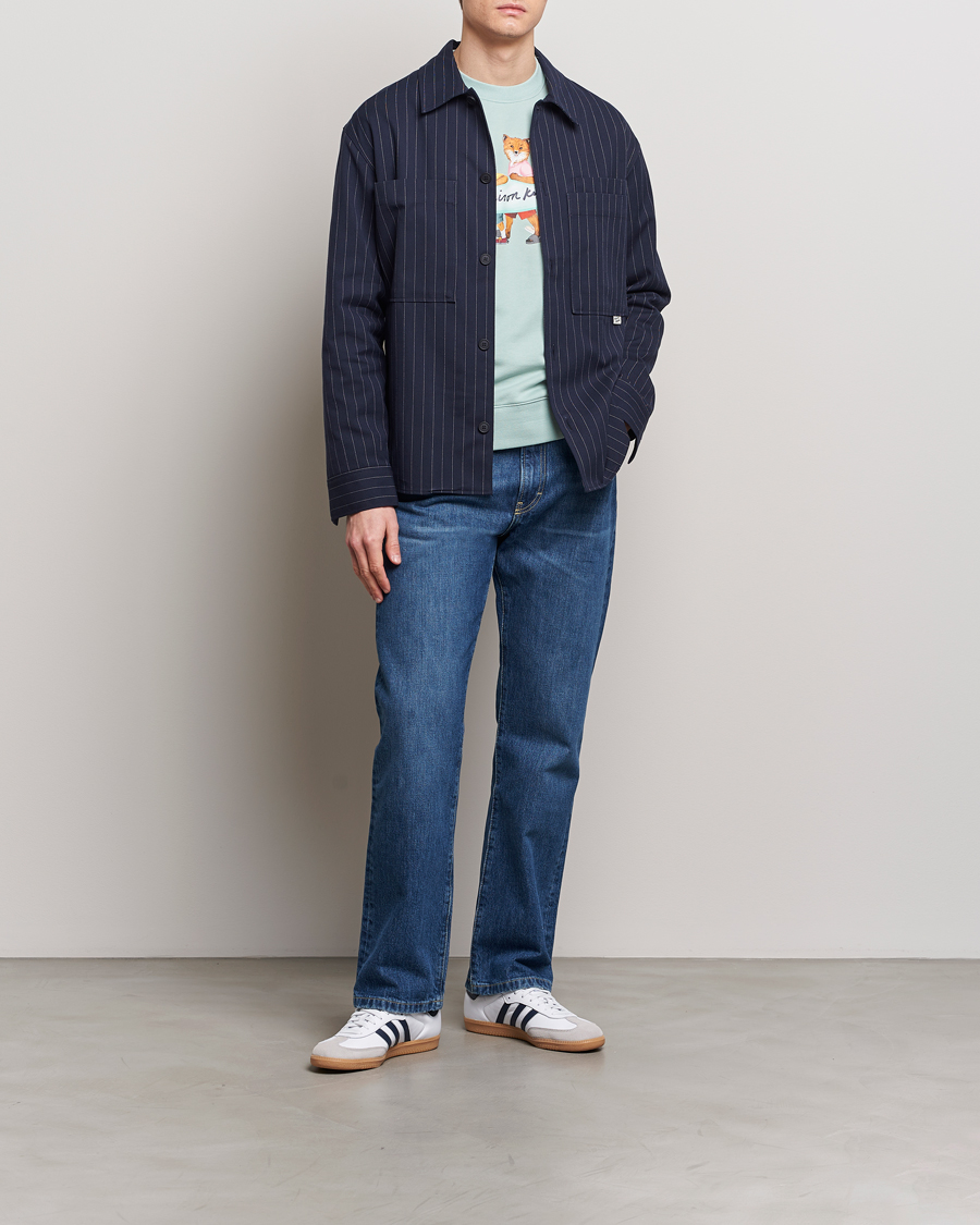 Uomini | Giacche | Maison Kitsuné | Pinstriped Overshirt Navy