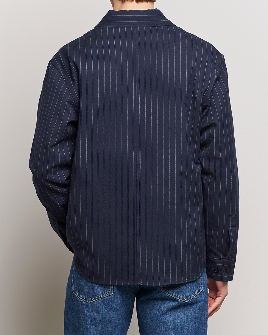 Uomini | Giacche | Maison Kitsuné | Pinstriped Overshirt Navy