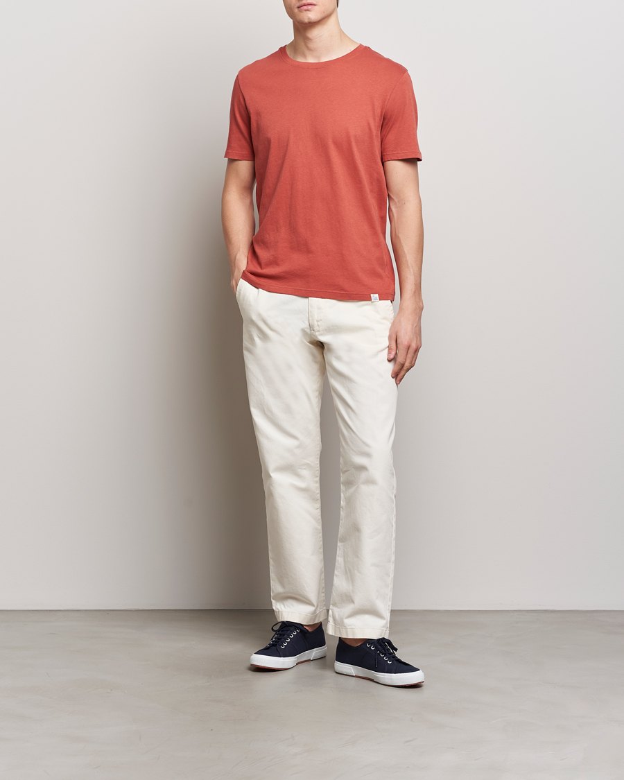 Uomini | T-shirt | Merz b. Schwanen | Organic Cotton Washed Crew Neck T-Shirt Newman Red