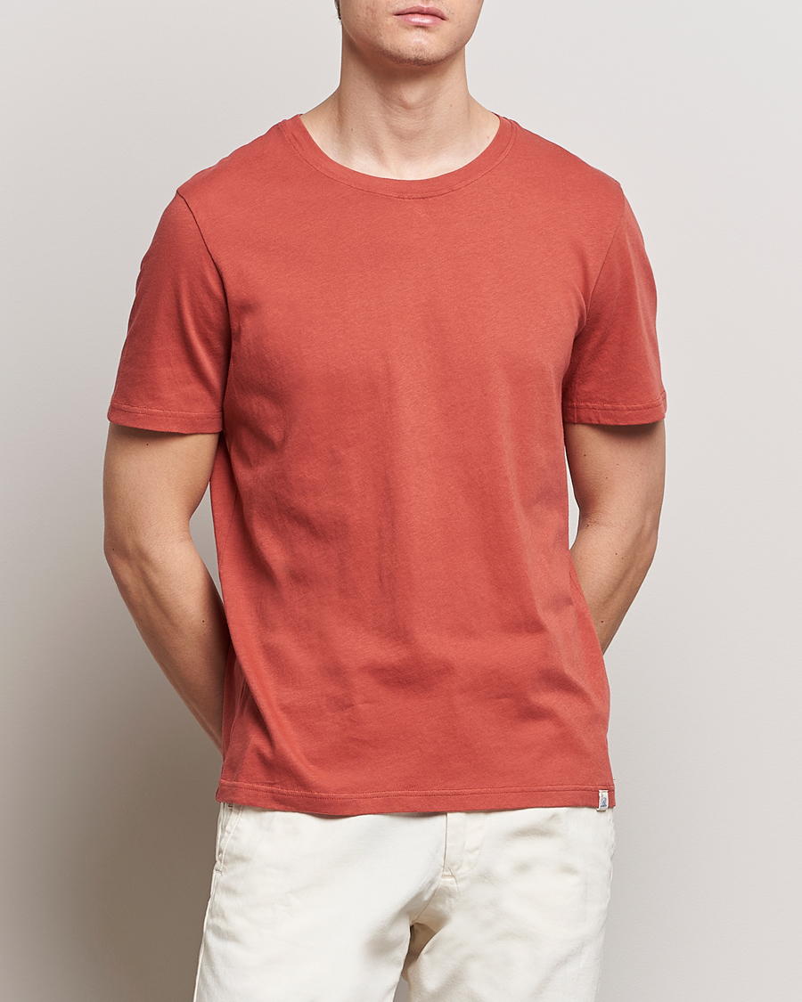Uomini | T-shirt | Merz b. Schwanen | Organic Cotton Washed Crew Neck T-Shirt Newman Red
