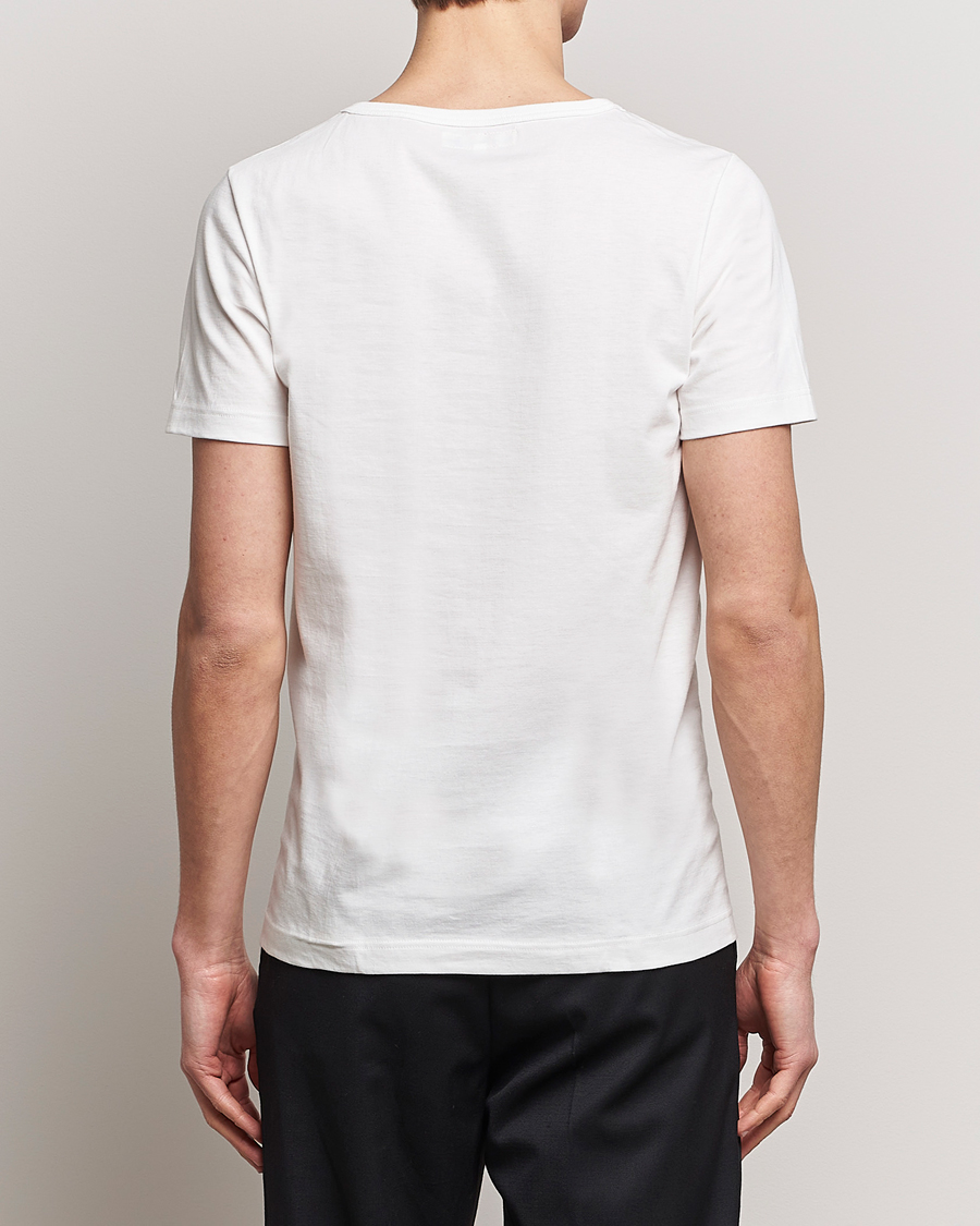 Uomini | T-shirt | Merz b. Schwanen | 1970s Classic Loopwheeled V-Neck T-Shirt White