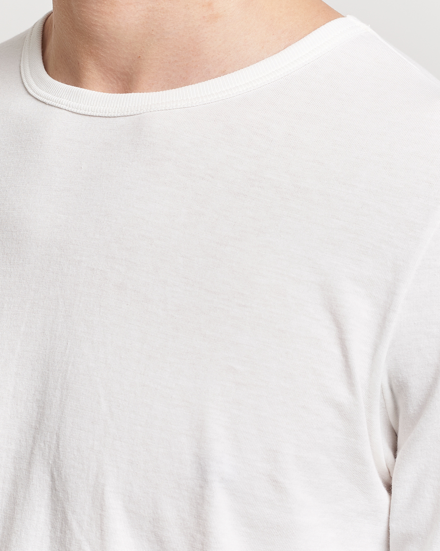 Uomini | T-shirt | Merz b. Schwanen | 1950s Classic Loopwheeled Longsleeve T-Shirt White