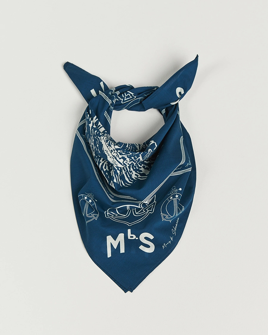 Uomini | Merz b. Schwanen Cotton Bandana Ink Blue | Merz b. Schwanen | Cotton Bandana Ink Blue